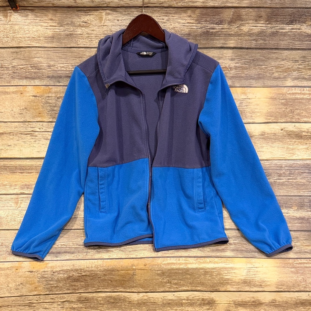 The North Face Blue and Gray Hooded Jacket